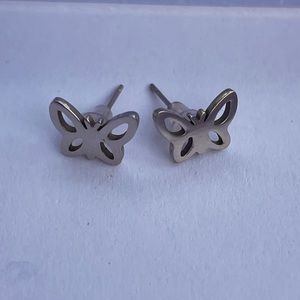 Butterfly Stainless Steel Stud Earrings-MARIPOSA